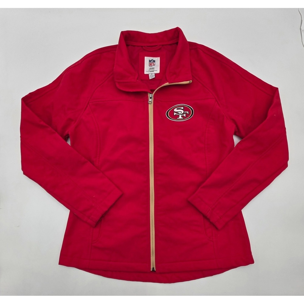 NFL Team Apparel Womens M Soft Shell Full Zip Up San Francisco 49'ers Jacket Red